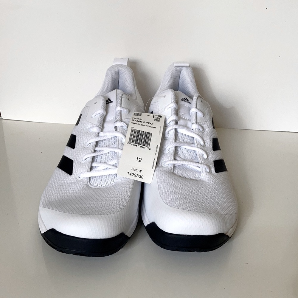 Adidas Game Spec Tennis white cream black size 12
